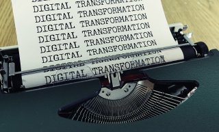 Geralt | Pixabay "Digital Transformation" typed on a typewriter.