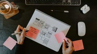 Kelly Sikkema | Unsplash Someone is working on webdesign.